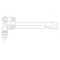 TE Connectivity 2273008-3 Sensor/actuator connector, geassembleerd M8 Aantal polen: 3 Stekker, haaks 5.00 m 1 stuk(s)