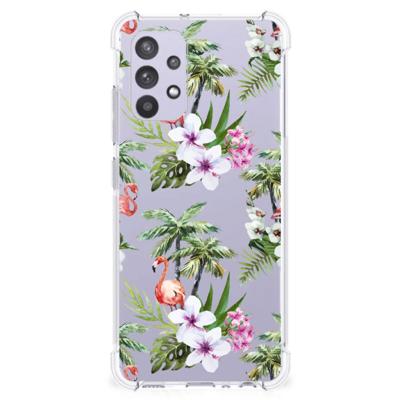 Samsung Galaxy A32 4G | A32 5G Enterprise Editie Case Anti-shock Flamingo Palms Samsung Galaxy A32 4G | A32 5G Enterprise Editie Case Anti-shock Flamingo Palms
