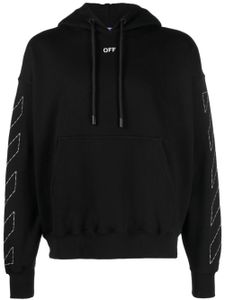 Off-White Arrows-embroidered cotton hoodie - Noir