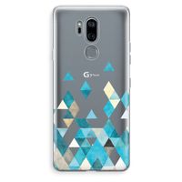 Gekleurde driehoekjes blauw: LG G7 Thinq Transparant Hoesje