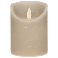 Anna's Collection Stompkaars - LED - taupe - H10 cm - bewegende vlam - kaars