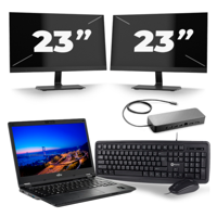 Fujitsu LifeBook E549 - Intel Core i5-8e Generatie - 14 inch - 16GB RAM - 256GB SSD - Windows 11 + 2x 23 inch Monitor