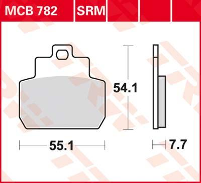 TRW Remblokken, en remschoenen voor de moto, MCB782SRM Sinter maxi scooter