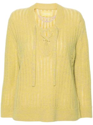Zadig&Voltaire Fanny lace-up jumper - Geel