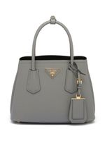 Prada sac porté épaule en cuir à patch logo - Gris