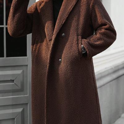 Bon&Bon Men's Coffee Brown Teddy Fleece Jacket | Double Breasted Coat Coffee Brown / M
