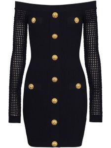 Balmain robe courte à épaules dénudées - Noir