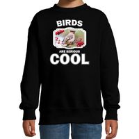 Dieren pestvogel sweater zwart kinderen - birds are cool trui jongens en meisjes - thumbnail