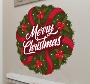 Kerststickers Krans