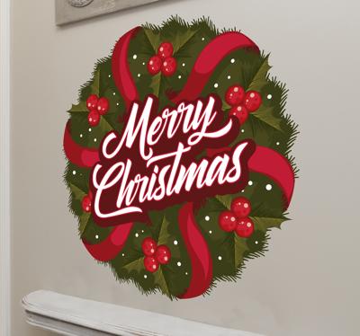 Kerststickers Krans