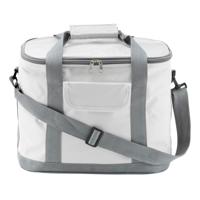 Grote koeltas Sitges - wit/grijs - met verstelbare band - 17 liter - Koeltassen outdoor / strand