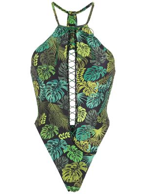 Amir Slama maillot de bain à imprimé tropical - Vert