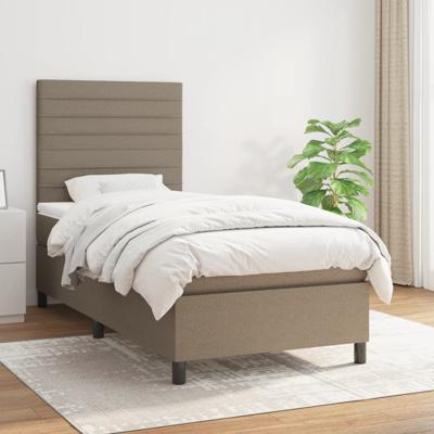 Boxspring met matras stof taupe 80x200 cm