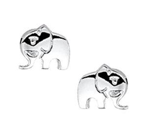 TFT Oorknoppen Olifant Zilver Gerhodineerd Glanzend 6 mm x 7 mm