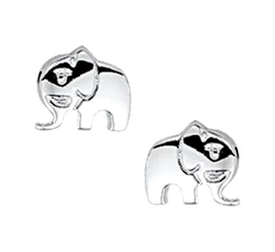 TFT Oorknoppen Olifant Zilver Gerhodineerd Glanzend 6 mm x 7 mm