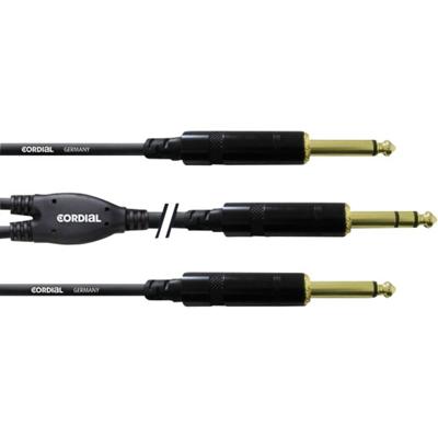 CORDIAL 1,5 M REAN JACKPLUG 6,3 MM/2X JACKPLUG 6,3 MM
