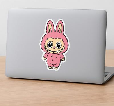 Roze monsterpop laptop sticker