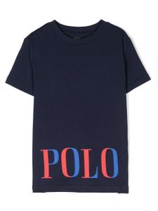 POLO RALPH LAUREN KIDS t-shirt bicolore à logo imprimé - Bleu