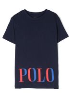 Ralph Lauren Kids t-shirt bicolore à logo imprimé - Bleu