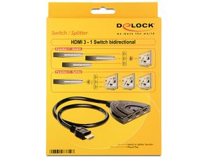 DeLOCK HDMI 3 > 1 switch hdmi switch 60 centimeter