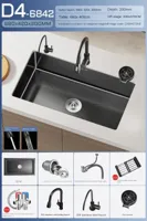 Luxe Waterval Keukenspoelbak - Zwart RVS | Enkelbak | Onderbouw | Inclusief Kraan & Zeepdispenser Luxe Waterval Keukenspoelbak - Zwart RVS | Enkelbak | Onderbouw | Inclusief Kraan & Zeepdispenser