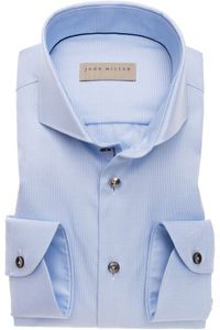 John Miller Tailored Fit Overhemd blauw, Effen