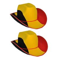 2x stuks cowboyhoed supporter Belgie - thumbnail