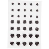 Vivi Gade Strasstenen, rond, vierkant, hart, afm 6+8+10 mm, zwart, 35 stuk/ 1 doos