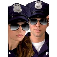 Politie bril met zwarte glazen   - - thumbnail