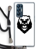 Angry Bear (white): Oppo Find X3 Neo Transparant Hoesje met koord