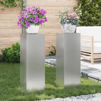 Plantenstandaard 2 pcs Zilver 24 x 24 x 75 cm