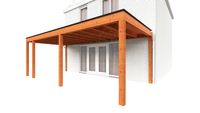 Trendhout Aanbouwveranda Modena 695x365 cm - model rechts- Plat dak- Hout- Trendhout