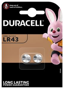 Batterij Duracell knoopcel 2xLR43 alkaline ÃƒÆ'Ã‹Å“11,6mm 2 stuks