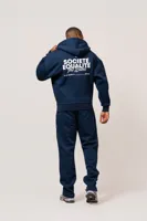 Equalité Societe Oversized Full Zip Hoodie Heren Donkerblauw - Maat XS - Kleur: DonkerblauwWit | Soccerfanshop