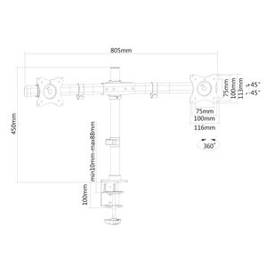 Neomounts FPMA-DCB100D Monitorarm Zwart