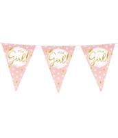 Party vlag folie - It's a girl! Party vlag folie - It's a girl!