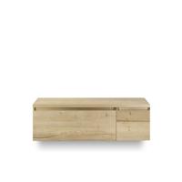 Frozen Badmeubelset 140 cm - Greeplijst in kleur - Wastafel Onderkast - met Bovenblad Natuur Eiken