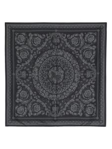 Versace foulard en soie à imprimé Barocco - Noir