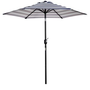 Outsunny parasol tuinparasol terras paraplu frame staal buiten blauwe streep Ã˜227 x 225 cm | Aosom Netherlands