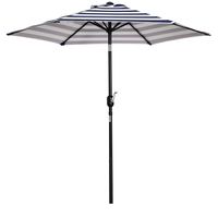 Outsunny parasol tuinparasol terras paraplu frame staal buiten blauwe streep Ã˜227 x 225 cm | Aosom Netherlands
