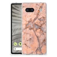 Google Pixel 7A | TPU | Siliconen hoesje | Marmer Oranje