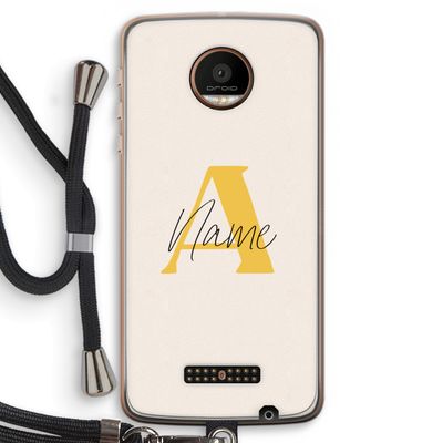 Amber Script: Motorola Moto Z Force Transparant Hoesje met koord