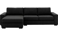 Goossens Hoekbank Lucca Met Chaise Longue antraciet, stof, 2,5-zits, stijlvol landelijk met chaise longue links