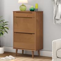 VidaXL Schoenenkast molde 59,5x35x103 cm massief grenenhout bruin
