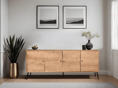 Dressoir VIVIAN 4 deuren bruine eik