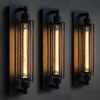 B-stock: Wandlamp industrieel &apos;Alex&apos; zwart frame E27 fitting 50cm