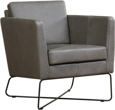 Grijze leren moderne design fauteuil Crossover - Rancho Leer Steel (grijs leer)