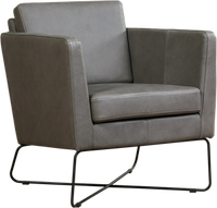 Grijze leren moderne design fauteuil Crossover - Rancho Leer Steel (grijs leer)