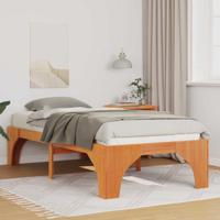 Bedframe met opslag Bruin 90 x 190 cm Massief grenenhout