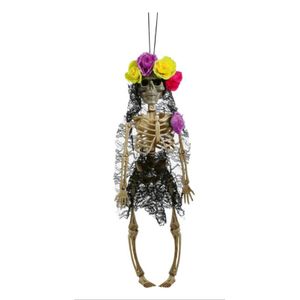 Fiestas Horror/halloween decoratie skelet/geraamte pop - Day of the Dead vrouw - 40 cm